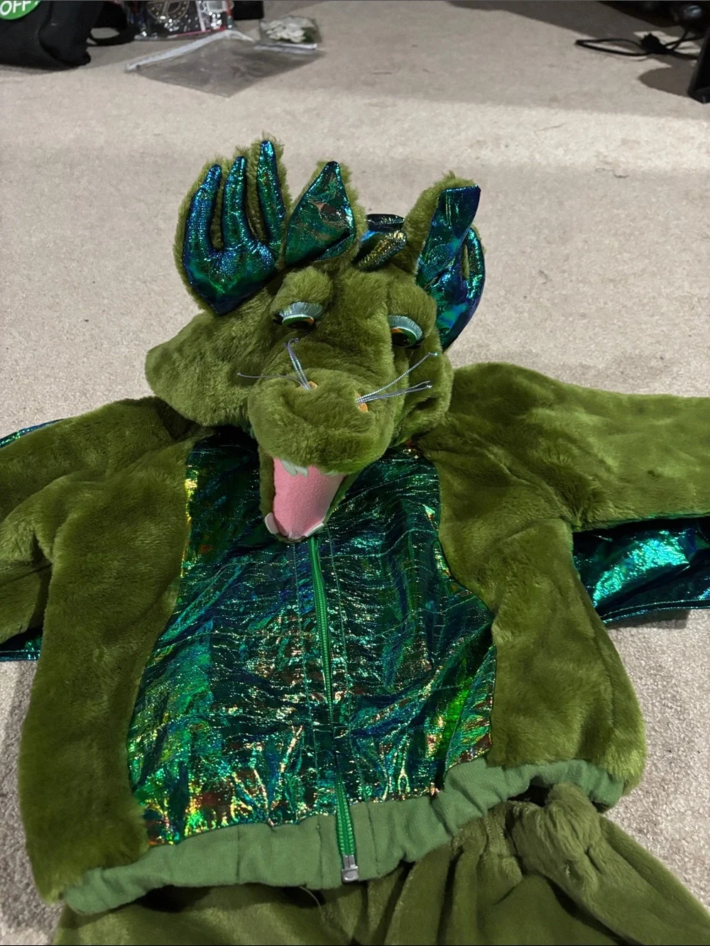 Green Dragon Kids Costume - Plush Hooded Dragon Outfit